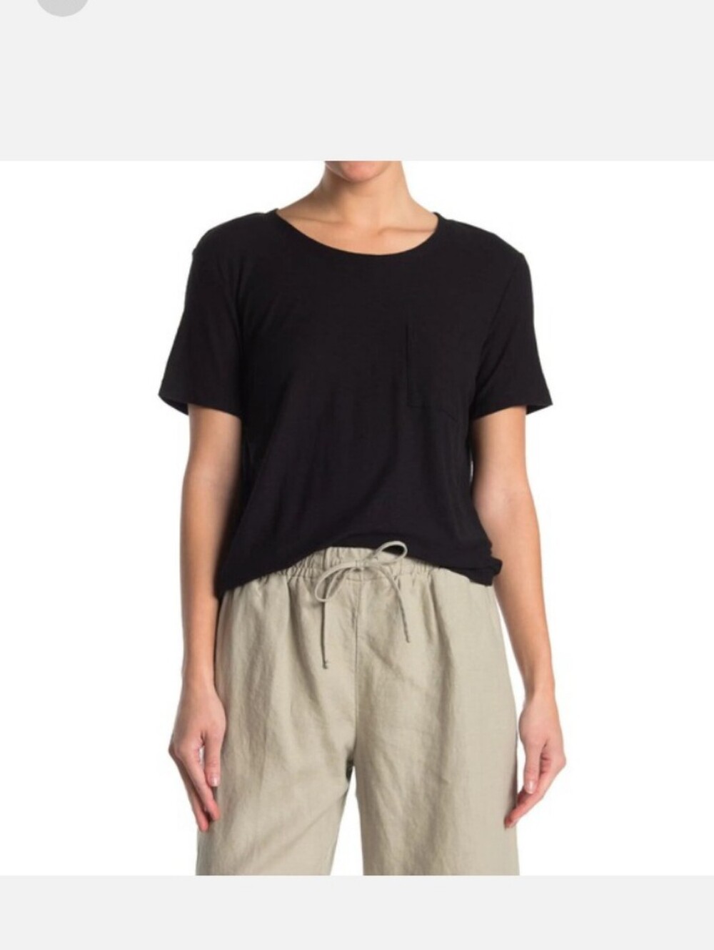 EUC: JAMES PERSE; SLUB JERSEY POCKET TEE, BLACK/SZ:1 = (U.S. SML).